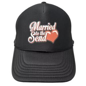 Full Send Trucker Hat Black Red OS Married To The Send Heart Foam Front Rope